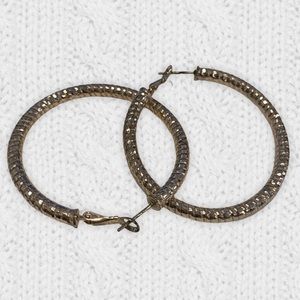 3/$20 - sparkle chunky gold hoop earrings